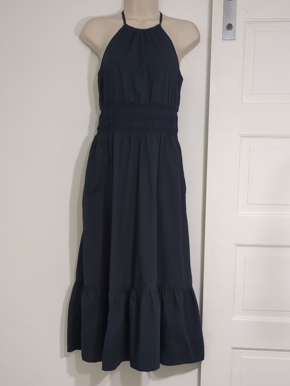 a new day  Navy Maxi Halter Dress